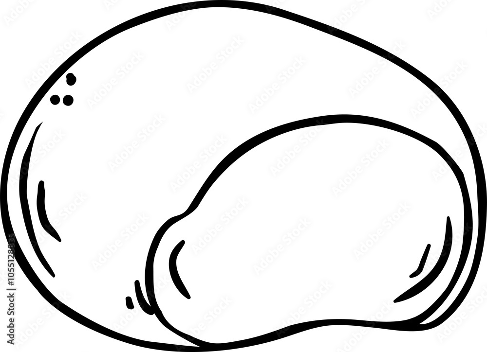 Chestnut Nut Outline Illustration Chestnut Nut Outline Illustration