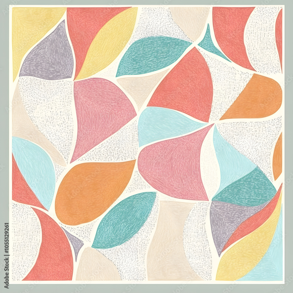 Geometric and Organic Doodle Tile and Carpet Designs with White Borders | Hand-drawn, Abstract, Floral, and Symmetrical Patterns in Soft Pastel and Earth Tones Geometric and Organic Doodle Tile and Carpet Designs with White Borders | Hand-drawn, Abstract, Floral, and Symmetrical Patterns in Soft Pastel and Earth Tones
