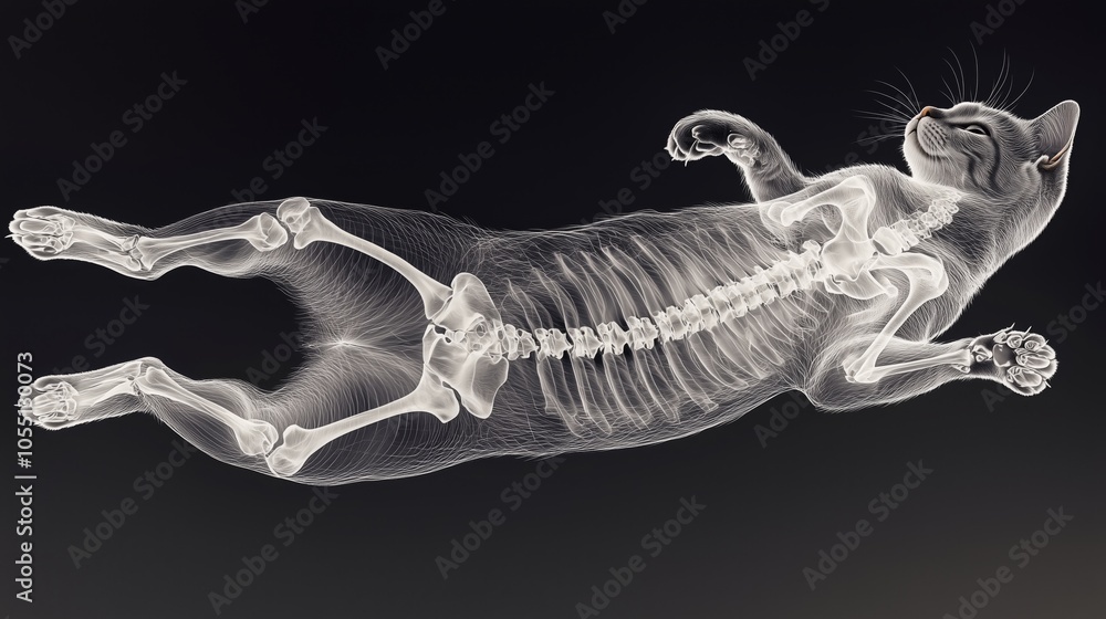 Whimsical Cat Stretching in a Playful Pose Whimsical Cat Stretching in a Playful Pose