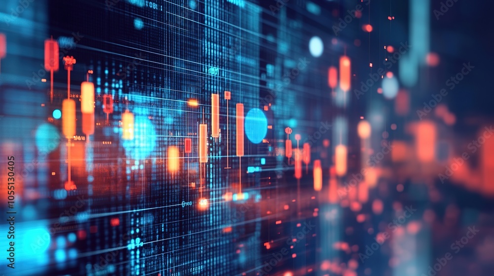 Obraz premium Abstract Data Visualization with Light and Color