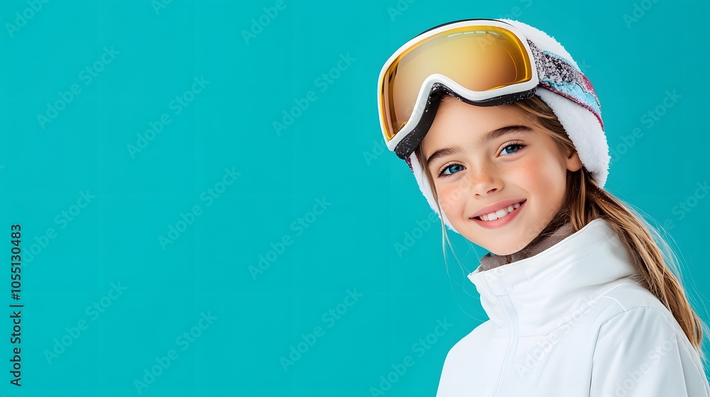 Joyful young skier ready for adventure on slopes Joyful young skier ready for adventure on slopes