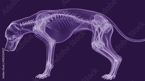 Wallpaper Mural Dramatic X-ray of Dog's Skeleton and Hind Legs Torontodigital.ca