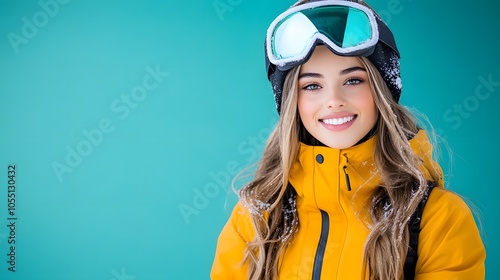 Joyful winter adventure smiling skier in snowy setting