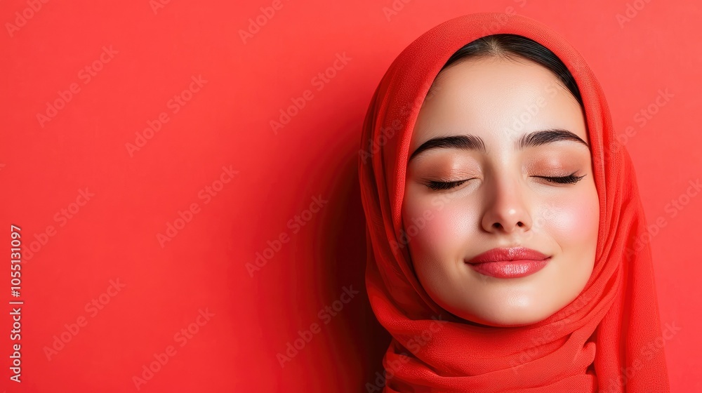 Calm Middle Eastern Woman with Closed Eyes Calm Middle Eastern Woman with Closed Eyes