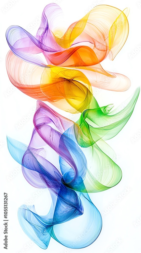 Blown glass art piece with swirling colors, isolated on white background, studio lighting setup Blown glass art piece with swirling colors, isolated on white background, studio lighting setup