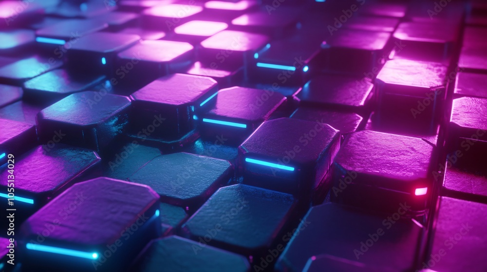 Abstract Purple and Blue Neon Grid Abstract Purple and Blue Neon Grid