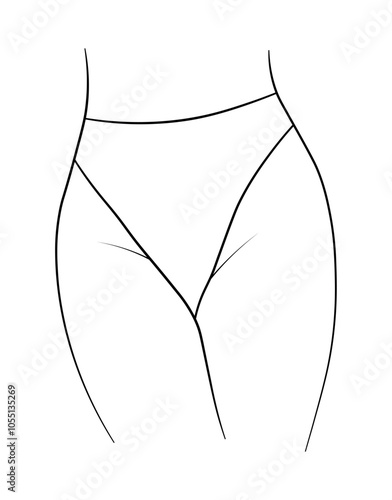 woman panties swimsuit body belly legs hand drawing