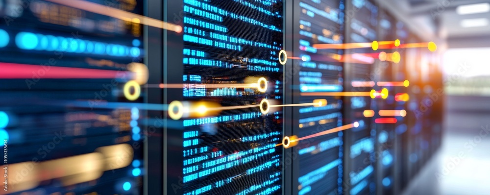 Abstract Digital Background with Glowing Blue and Red Dots Representing Big Data Technology Abstract Digital Background with Glowing Blue and Red Dots Representing Big Data Technology