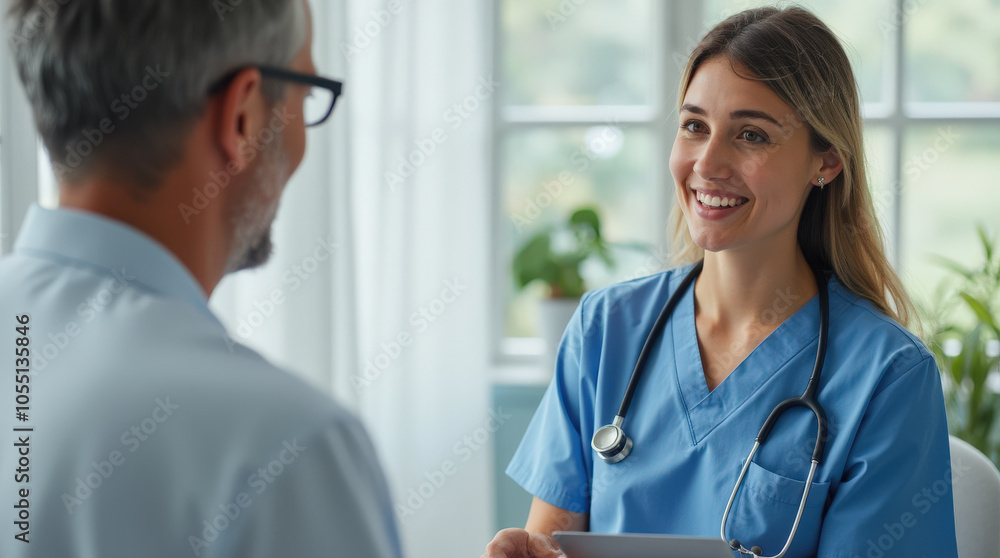 Fototapeta premium Professional Healthcare Consultation Photo - Doctors, Nurses, and Medical Team with Patients for Stock Use