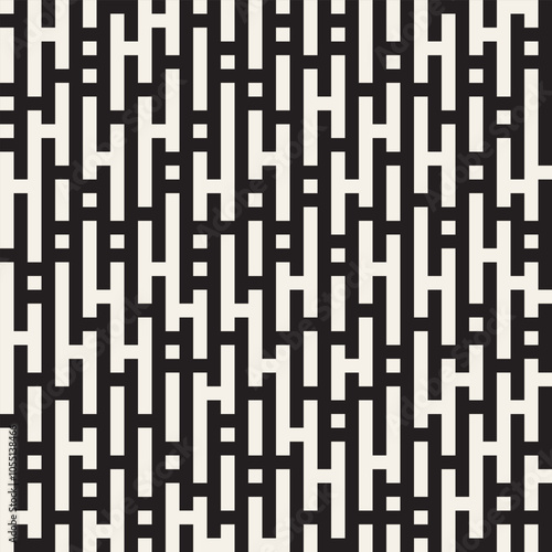 Vector seamless geometric pattern. Irregular lines abstract background. Composition from randomly disposed elements.