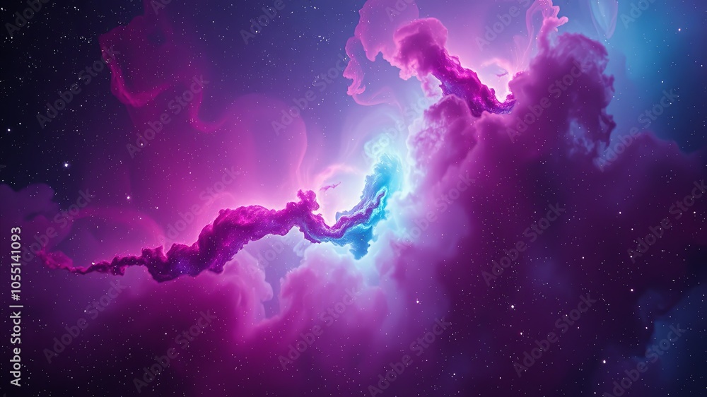 Cosmic Nebula with Vibrant Colors in Space Cosmic Nebula with Vibrant Colors in Space