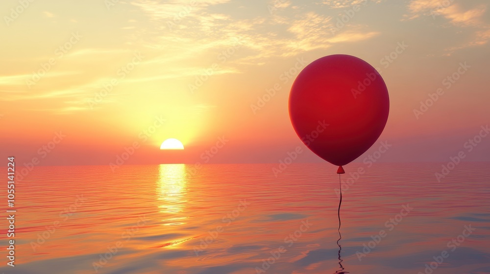 A promotional balloon floats in the sky at sunset, showcasing its design possibilities A promotional balloon floats in the sky at sunset, showcasing its design possibilities
