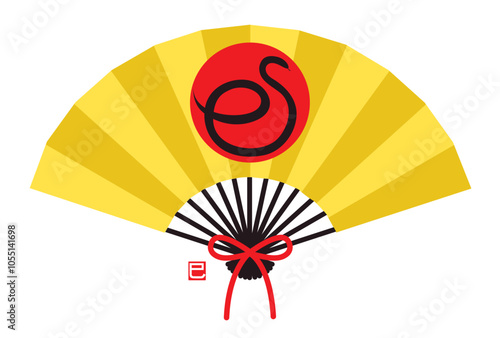 Letter of the snake and the golden folding fan
The meaning of the small signature is a snake too.