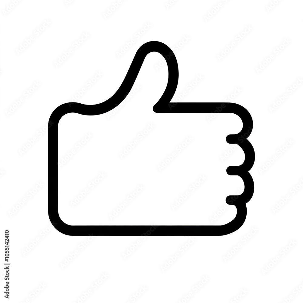 Thumb up line vector icon isolated on transparent background. Outline Like sign png Thumb up line vector icon isolated on transparent background. Outline Like sign png