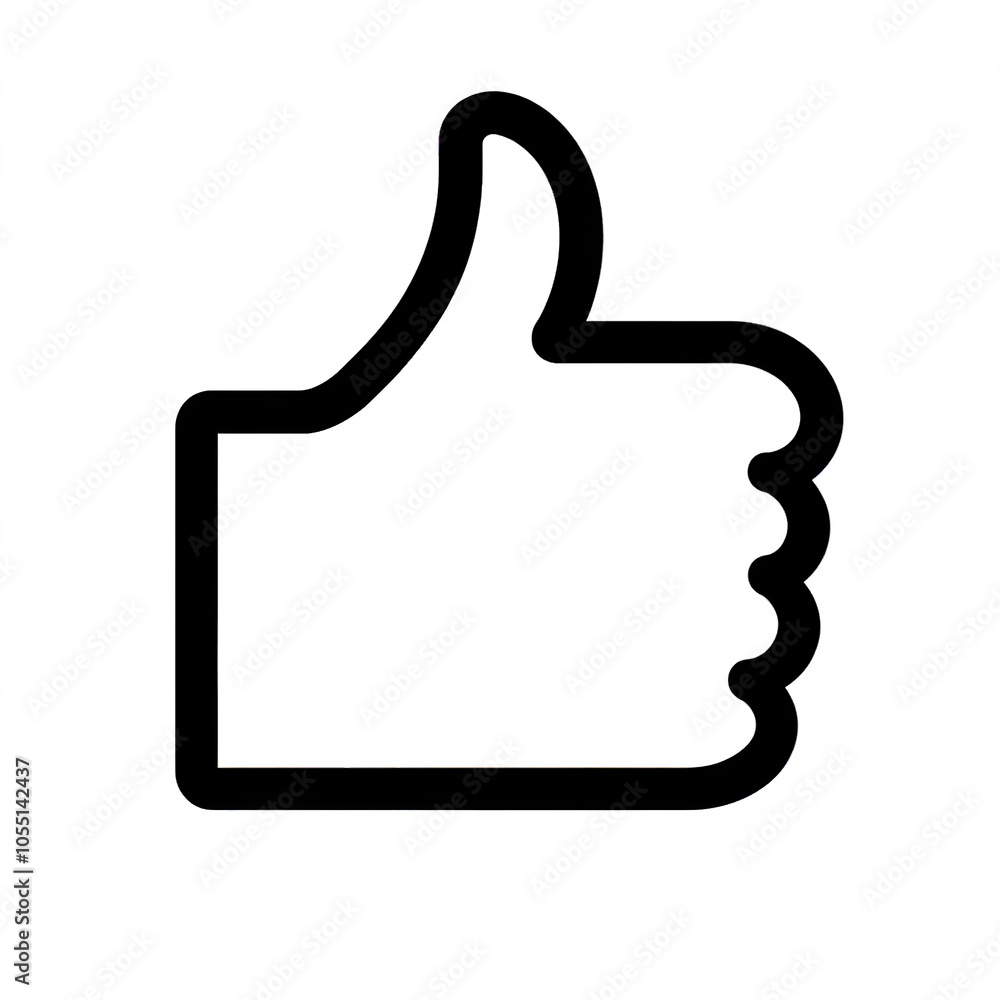 Thumb up line vector icon isolated on transparent background. Outline Like sign png Thumb up line vector icon isolated on transparent background. Outline Like sign png