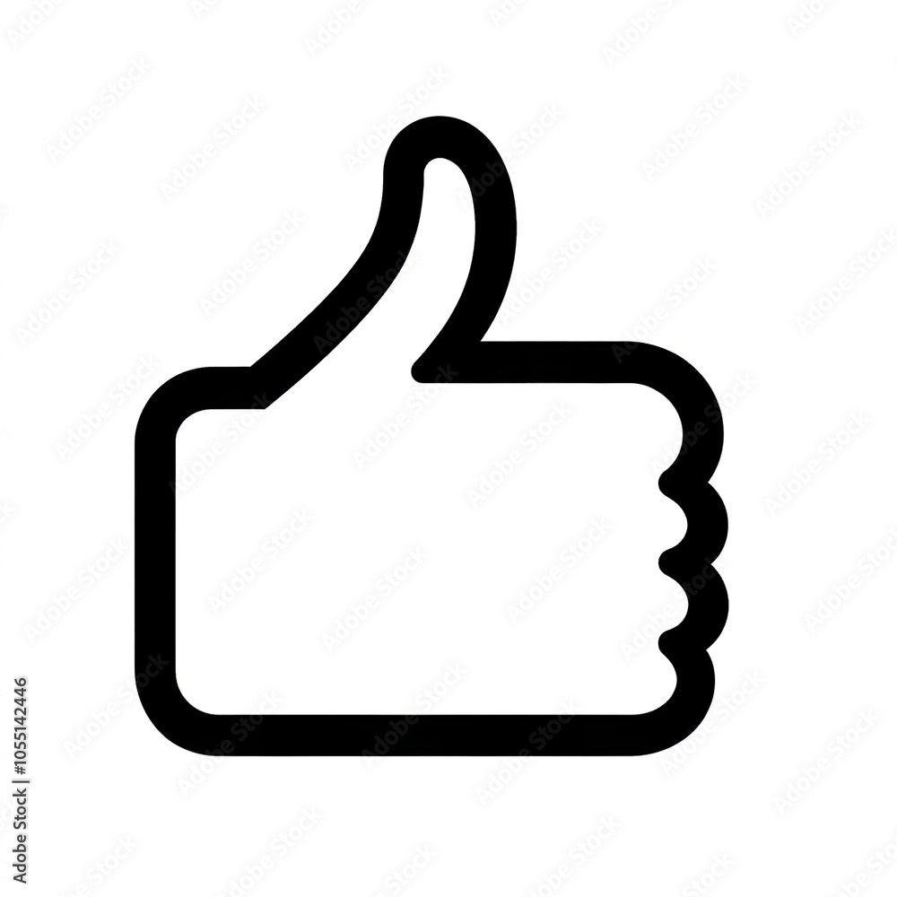 Thumb up line vector icon isolated on transparent background. Outline Like sign png Thumb up line vector icon isolated on transparent background. Outline Like sign png