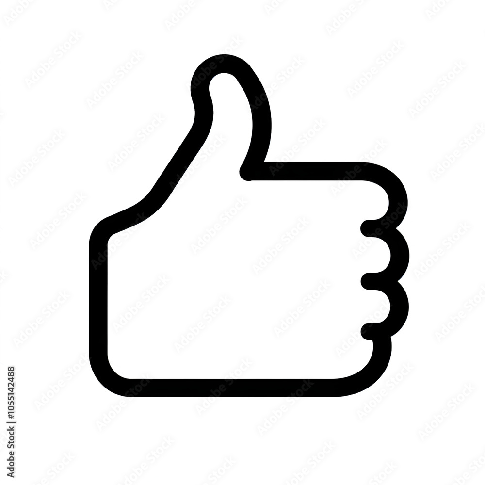 Thumb up line vector icon isolated on transparent background. Outline Like sign png Thumb up line vector icon isolated on transparent background. Outline Like sign png