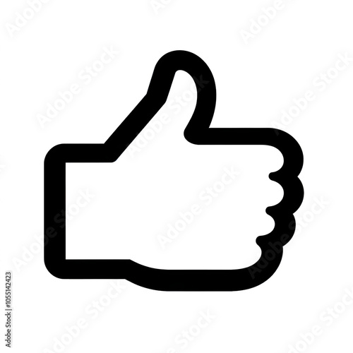 Thumb up line vector icon isolated on transparent background. Outline Like sign png