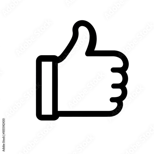 Thumb up line vector icon isolated on transparent background. Outline Like sign png