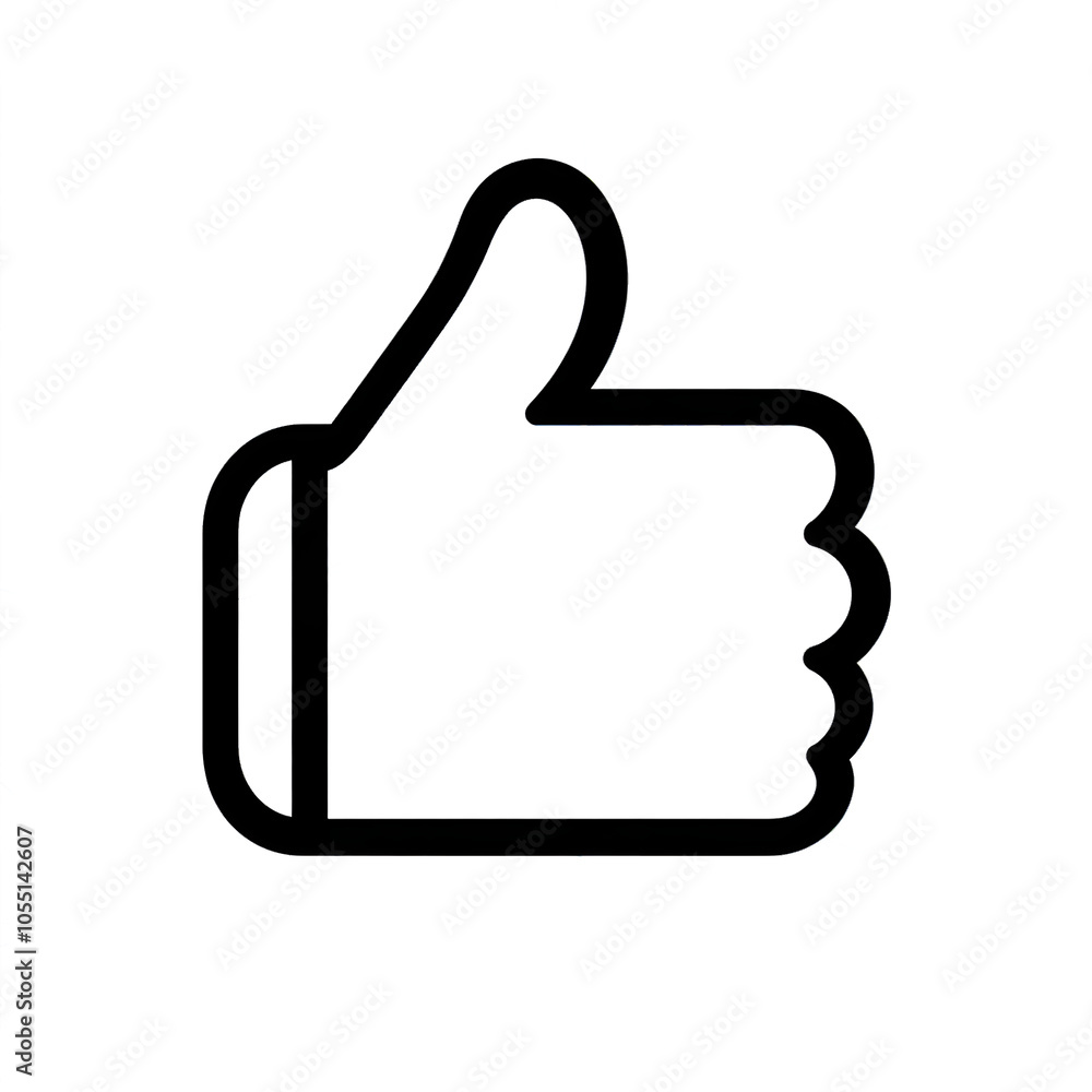 Thumb up line vector icon isolated on transparent background. Outline Like sign png Thumb up line vector icon isolated on transparent background. Outline Like sign png