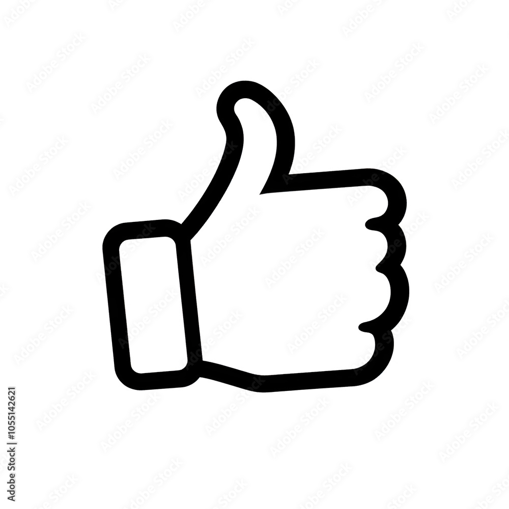 Thumb up line vector icon isolated on transparent background. Outline Like sign png Thumb up line vector icon isolated on transparent background. Outline Like sign png