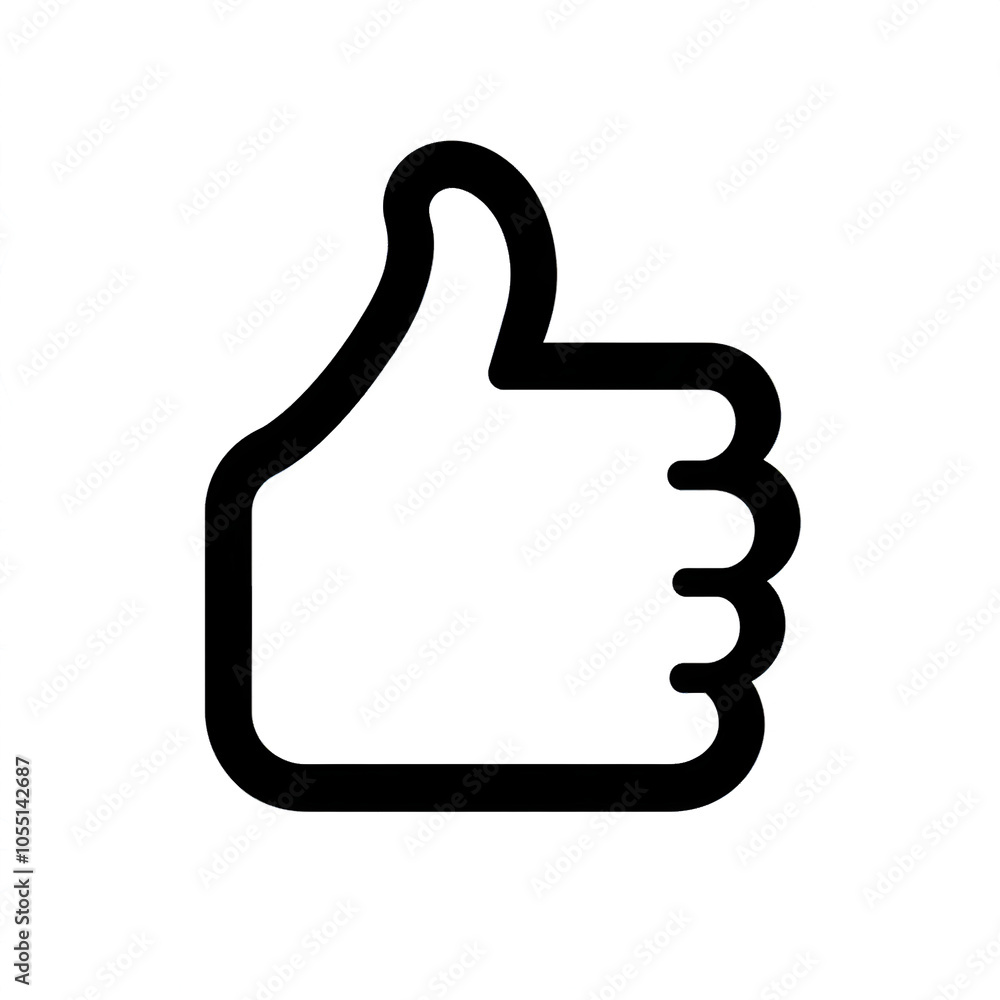 Thumb up line vector icon isolated on transparent background. Outline Like sign png Thumb up line vector icon isolated on transparent background. Outline Like sign png