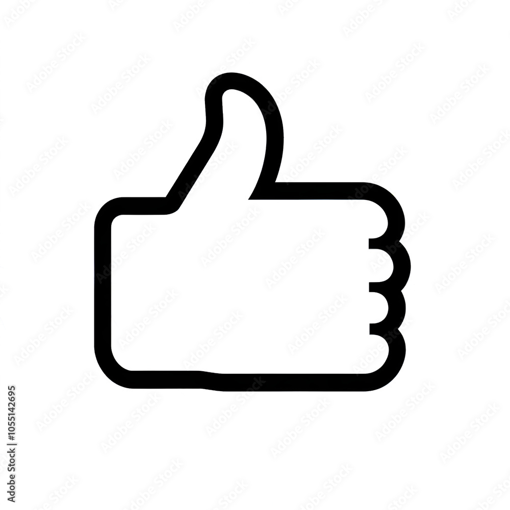 Thumb up line vector icon isolated on transparent background. Outline Like sign png Thumb up line vector icon isolated on transparent background. Outline Like sign png