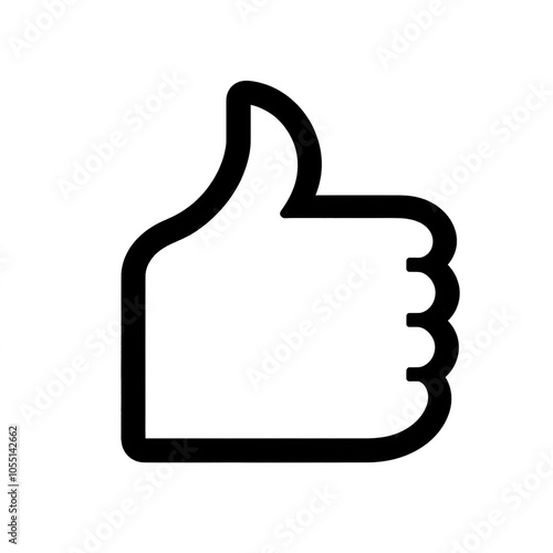 Thumb up line vector icon isolated on transparent background. Outline Like sign png