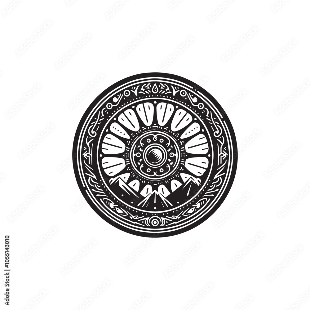 Wheel silhouette vector design art illustration Wheel silhouette vector design art illustration