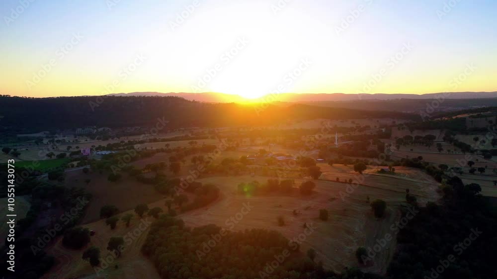 impressive view of sunrise - high quality view of sunrise from drone impressive view of sunrise - high quality view of sunrise from drone