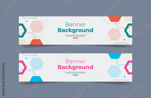 Flat abstract geometric banner