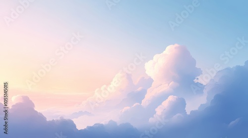 Soft texture of fluffy clouds against a blue sky