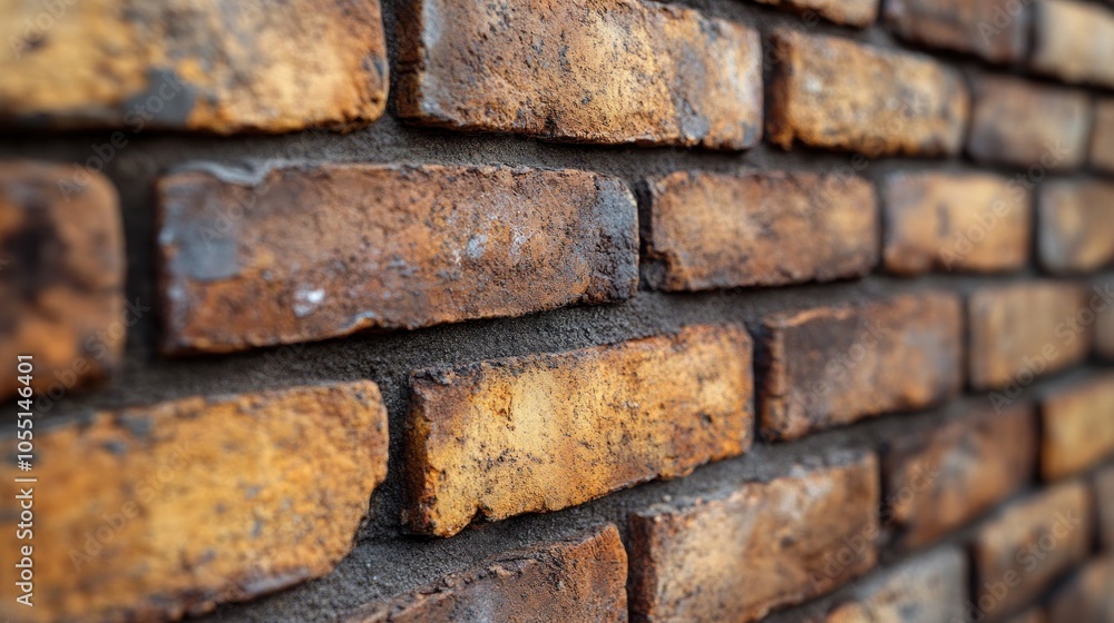 Close-up of a textured brick wall with earthy tones. Close-up of a textured brick wall with earthy tones.