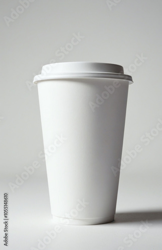 Professional takeaway coffee cup mockup for cafe branding. Premium template for beverage packaging and logo presentation.