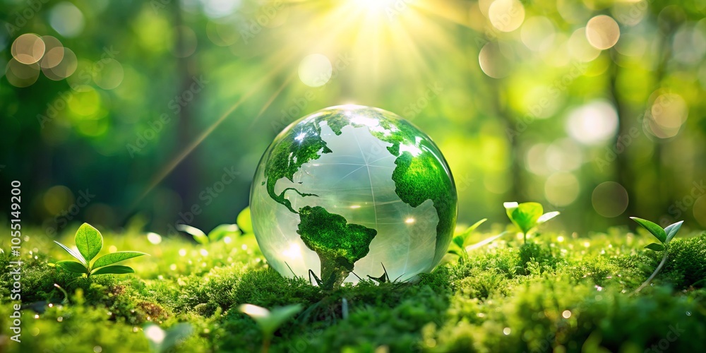 A vibrant green globe symbolizes renewable energy and environmental preservation, enhanced by a bokeh effect, representing hope for sustainability and solutions against global warming. A vibrant green globe symbolizes renewable energy and environmental preservation, enhanced by a bokeh effect, representing hope for sustainability and solutions against global warming.