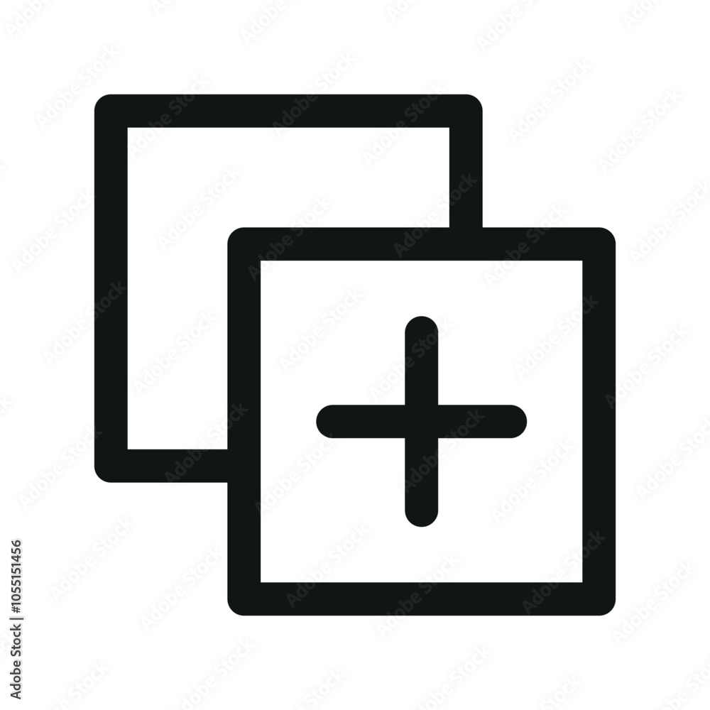 Duplicate UI icon, copy object simple line user interface vector symbol Duplicate UI icon, copy object simple line user interface vector symbol