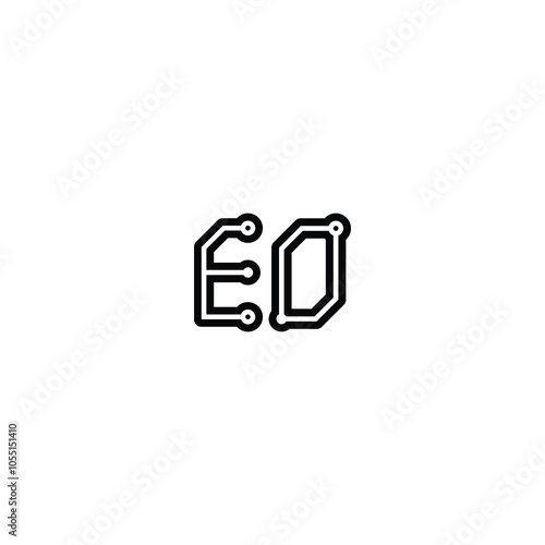 EO monogram logo design letter text name symbol monochrome logotype alphabet character simple logo