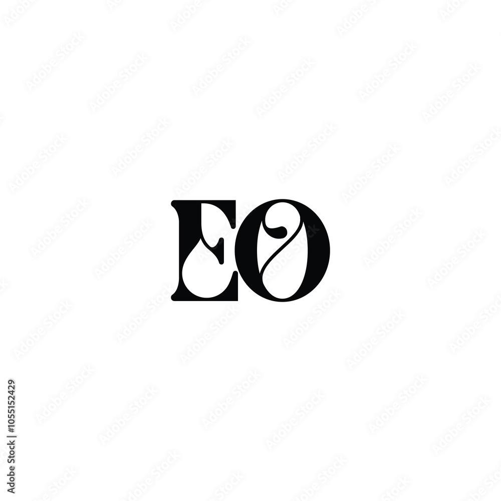 EO monogram logo design letter text name symbol monochrome logotype alphabet character simple logo