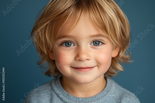 portrait of an white little boy with a smile