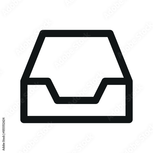 Document tray UI icon, file tray simple line user interface vector symbol