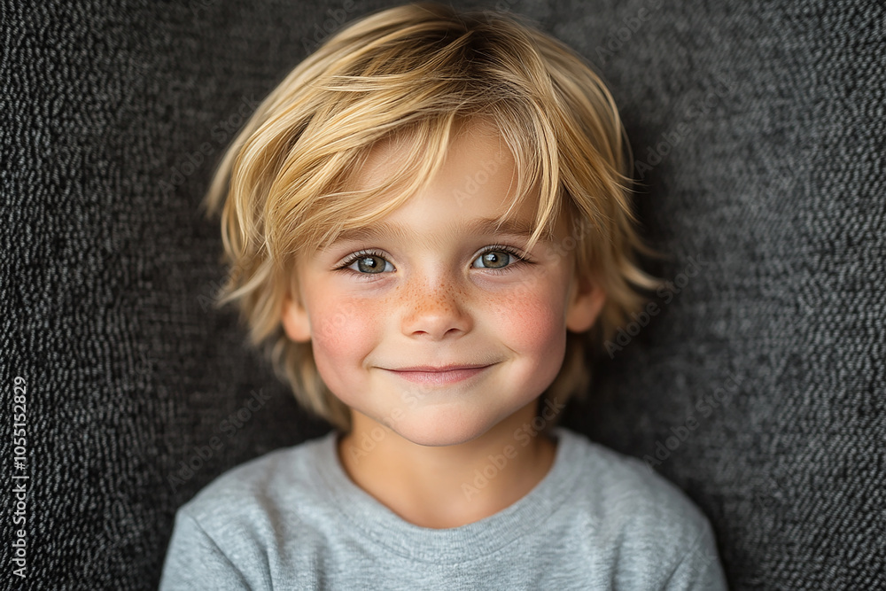 Naklejka premium portrait of an white little boy with a smile