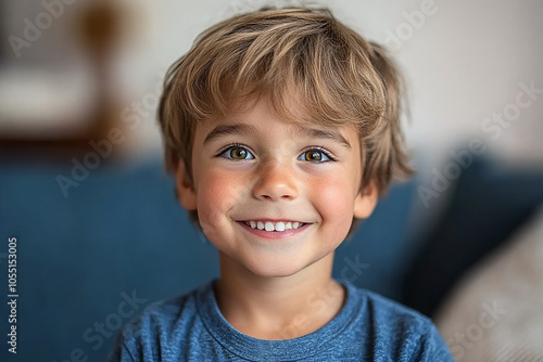 portrait of an white little boy with a smile