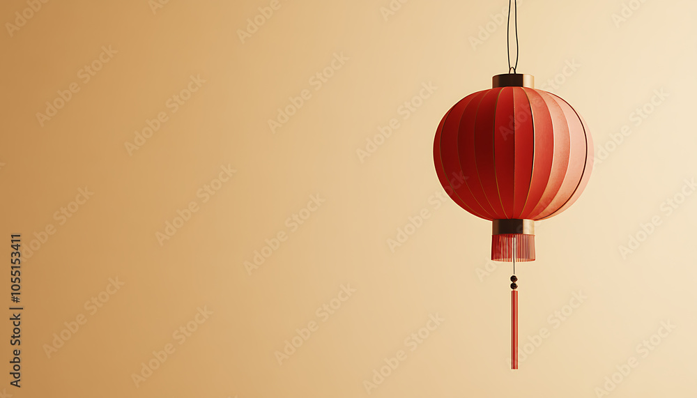 Obraz premium Elegant minimalist red lantern design for chinese new year celebrations capturing the essence of tradition and modernity in festive decor