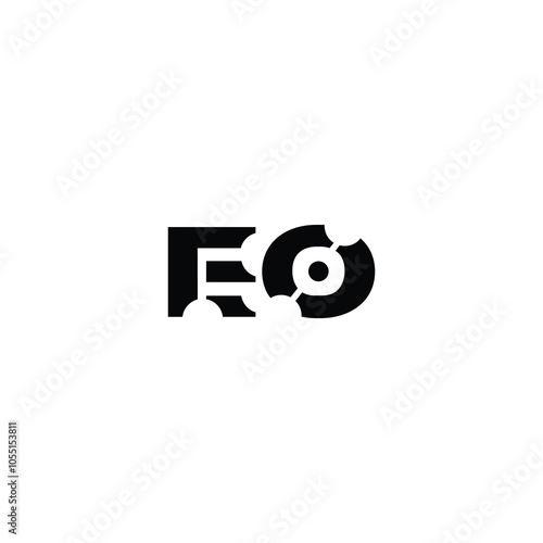 EO monogram logo design letter text name symbol monochrome logotype alphabet character simple logo