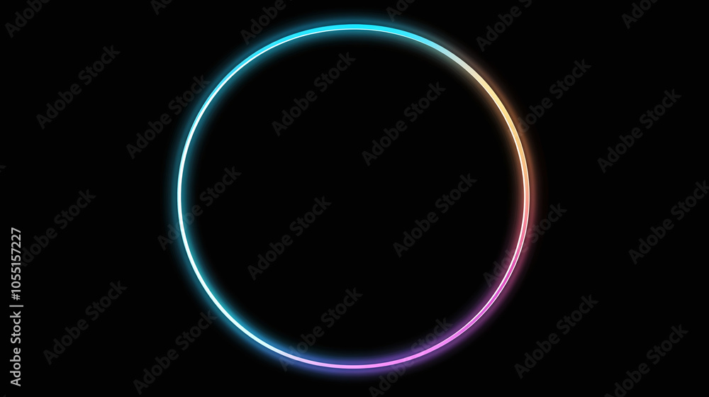 Vibrant Neon Circle Abstract Background - Digital Art Vibrant Neon Circle Abstract Background - Digital Art