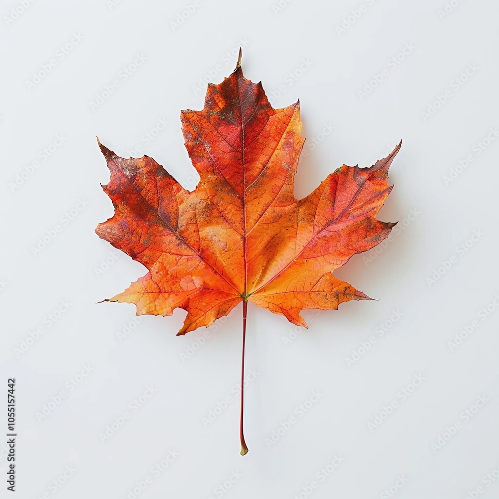 maple leaf on a with waves with White Background. maple leaf on a with waves with White Background.