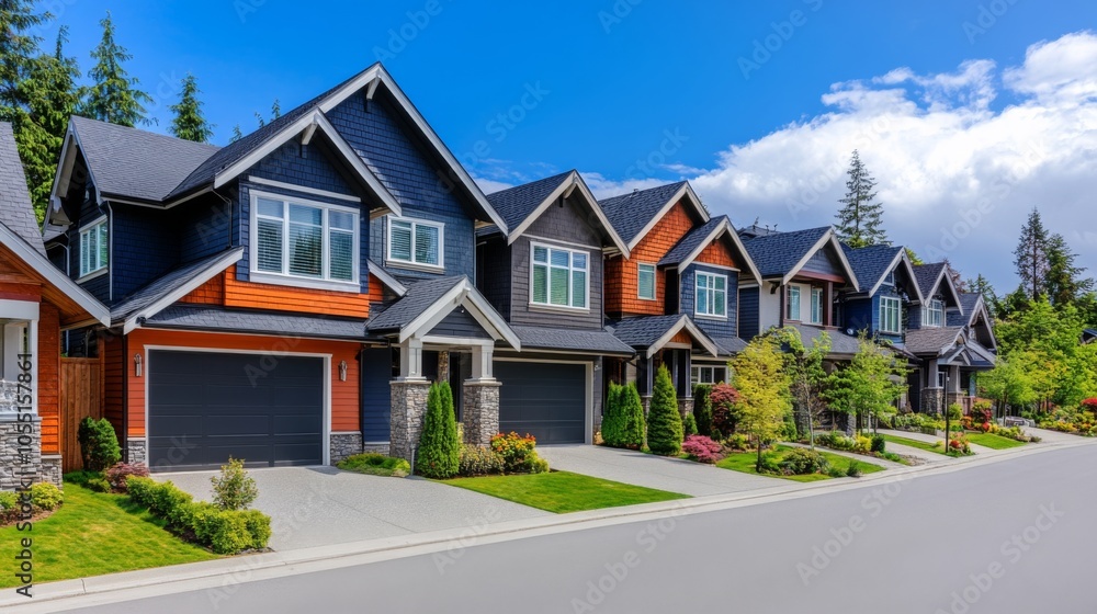 Modern Suburban Homes with Detailed Textures Modern Suburban Homes with Detailed Textures
