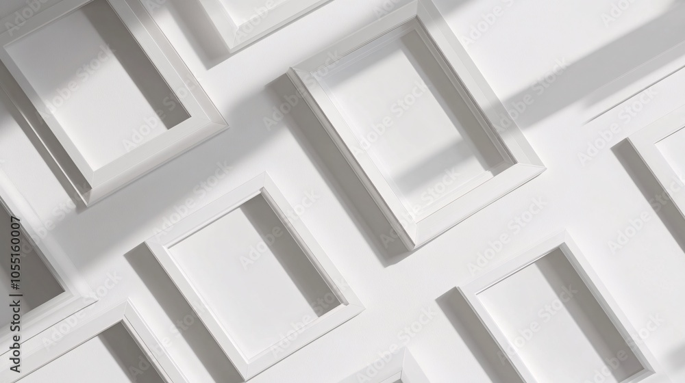2410 4.A group of white photo frame mockups with a variety of shadow placements, including long, soft shadows and sharp, crisp ones. The frames are shown in different positions, offering a realistic 2410 4.A group of white photo frame mockups with a variety of shadow placements, including long, soft shadows and sharp, crisp ones. The frames are shown in different positions, offering a realistic