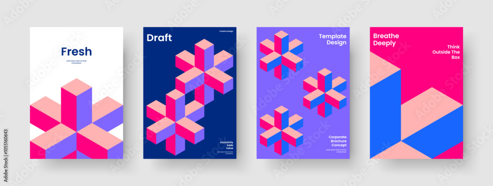 Obraz premium Isolated Report Template. Abstract Background Layout. Modern Brochure Design. Book Cover. Poster. Business Presentation. Flyer. Banner. Notebook. Pamphlet. Brand Identity. Magazine. Newsletter