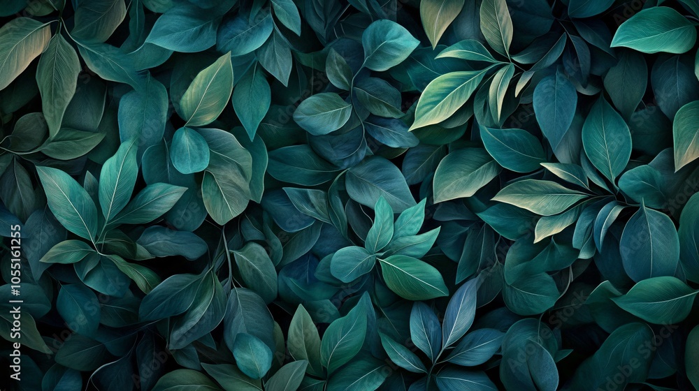 2410 38.A lush composition of dark green leaves in a garden, with the intricate details of each leaf clearly visible. The rich, deep green tones are enhanced by subtle lighting, creating a soothing, 2410 38.A lush composition of dark green leaves in a garden, with the intricate details of each leaf clearly visible. The rich, deep green tones are enhanced by subtle lighting, creating a soothing,